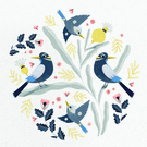 Oiseaux vivants dans un jardin fleuri